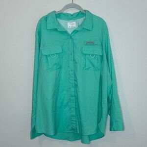 Ocean + Current Pastel Aqua Green‎ Fishing Shirt with Vented Back Women's 3x